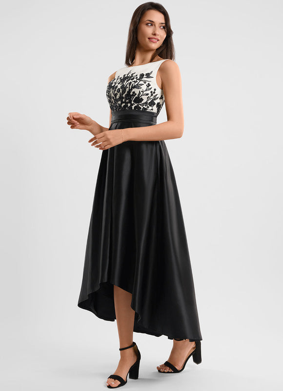 Robe Asymétrique Élégante Noire - gallery 2