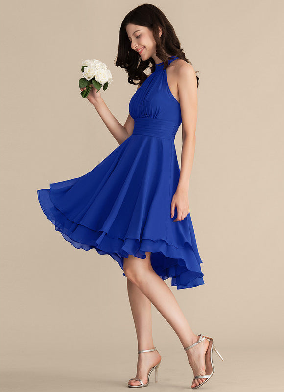 Robe Asymétrique Fluide À Volants - gallery 7