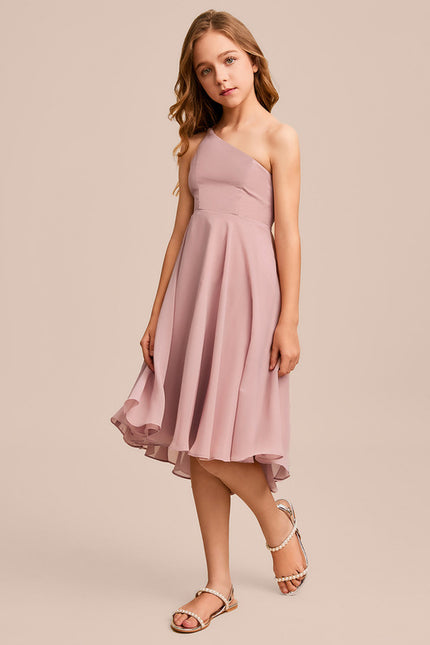 Robe Asymétrique En Mousseline Légère - gallery 1