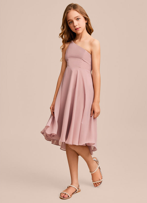 Robe Asymétrique En Mousseline Légère - gallery 1