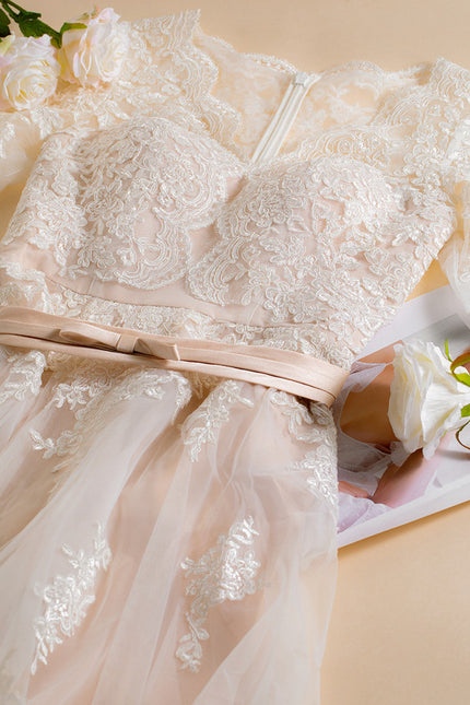 Robe Asymétrique Dentelle Champêtre - gallery 2