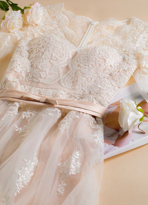 Robe Asymétrique Dentelle Champêtre - gallery 2