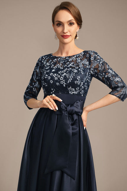 Robe Asymétrique Satinée Florale - gallery 1