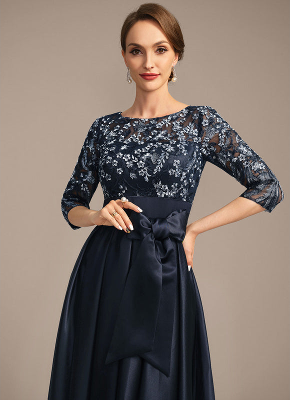 Robe Asymétrique Satinée Florale - gallery 1