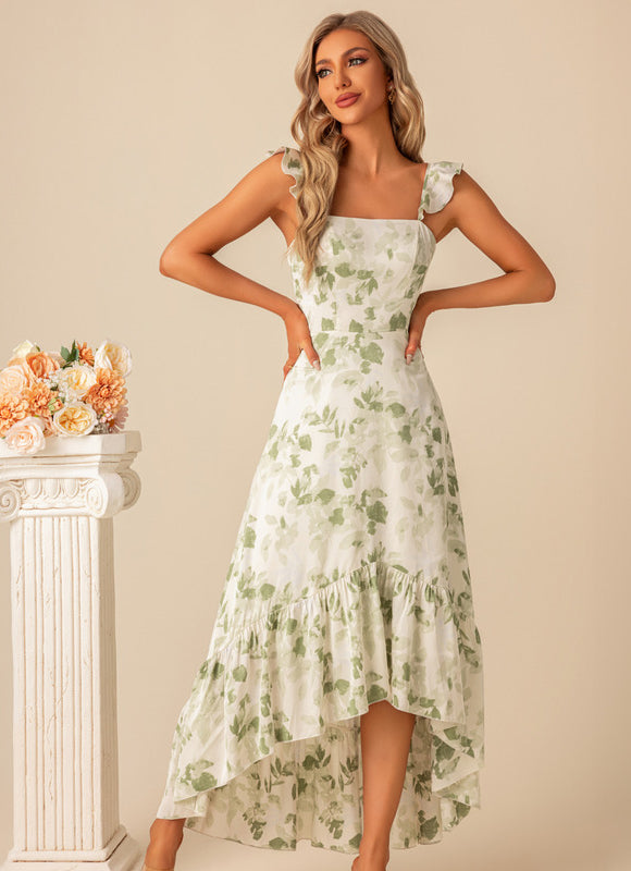 Robe Asymétrique Fleurie Légère