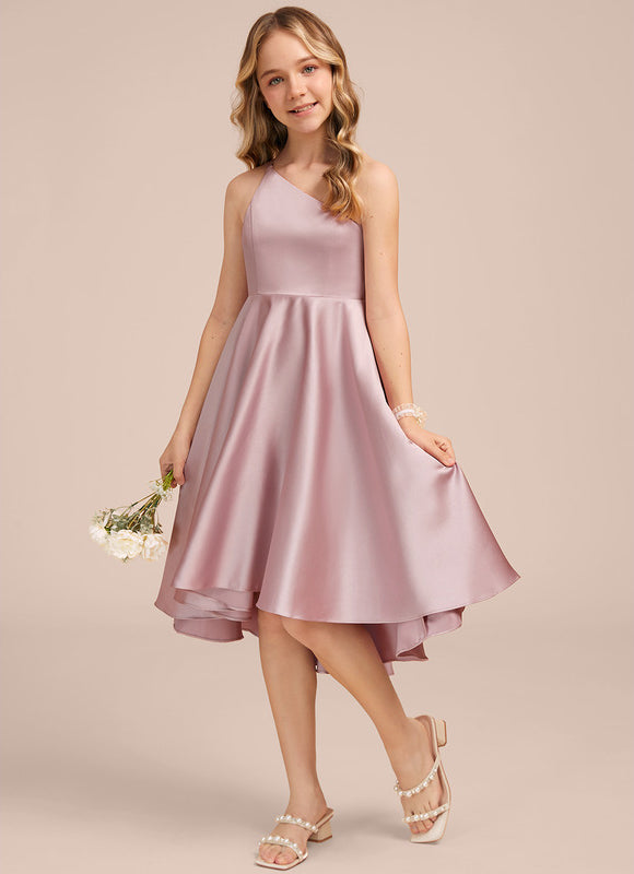 Robe Asymétrique Satin Lilas - gallery 1