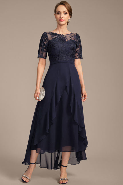 Robe Asymétrique Marine Élégante - gallery 4