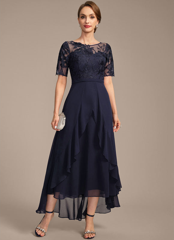 Robe Asymétrique Marine Élégante - gallery 4