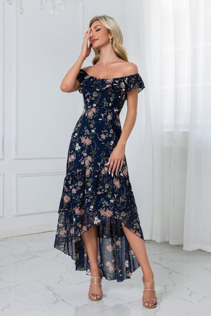 Robe Asymétrique Sirène Florale - gallery 7