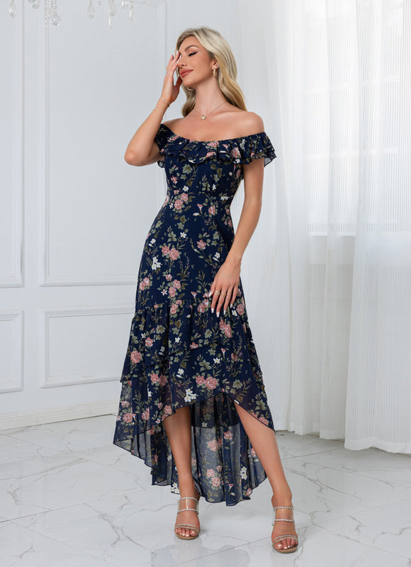 Robe Asymétrique Florale Fluide - gallery 6
