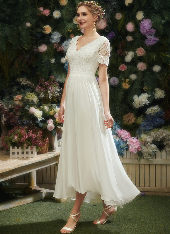 Robe Asymétrique Élégante Dentelle - gallery 4