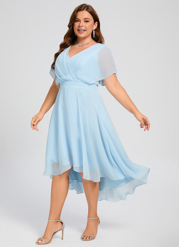 Robe Asymétrique Fluide Vert Pâle - gallery 9