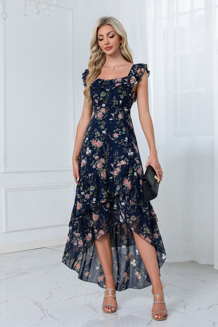 Robe Asymétrique Florale Fluide - gallery 5