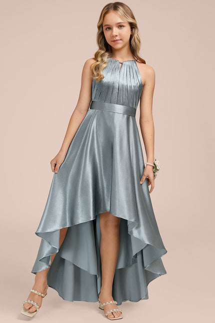 Robe Asymétrique Satinée Asymétrique Marine - gallery 2