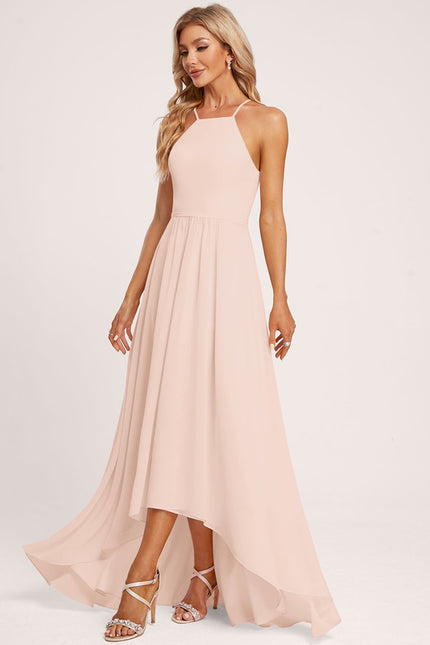 Robe Asymétrique Mousseline Saumon - gallery 5