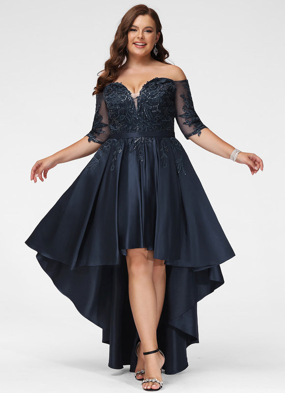Robe Asymétrique Élégance Marine - gallery 5