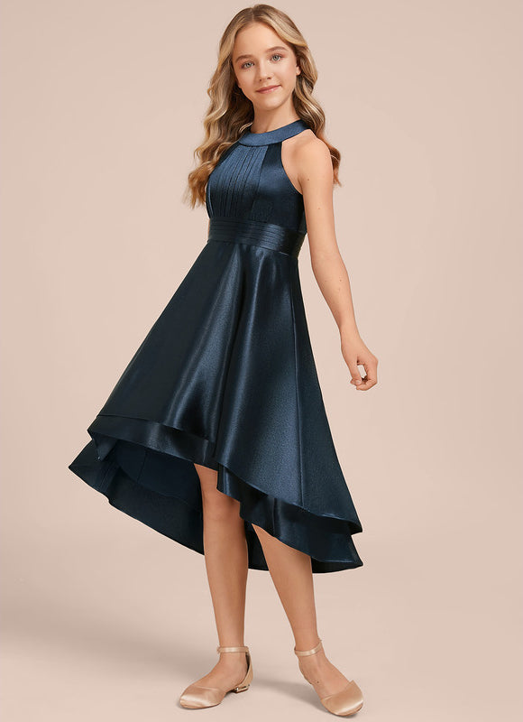 Robe Asymétrique Satinée Asymétrique Marine