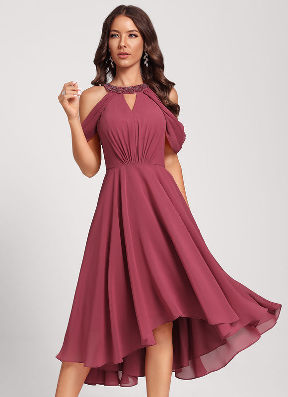 Robe Asymétrique Bicolore Chic