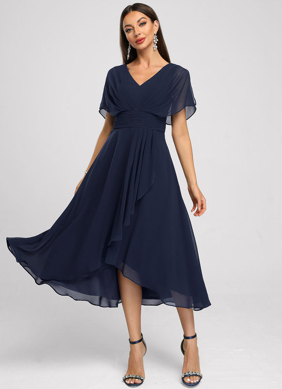 Robe Asymétrique Fluide Vert Pâle - gallery 1