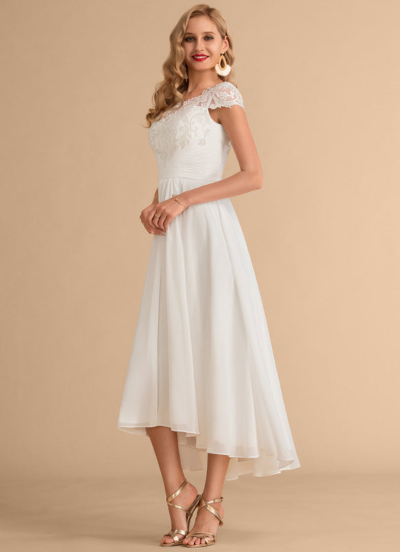 Robe Asymétrique Blanche Fluide - gallery 4