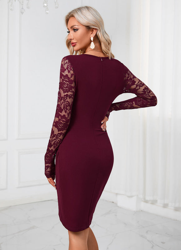 Robe Bordeaux Asymétrique - gallery 1