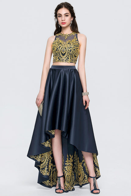 Robe Asymétrique Satinée Éclatante - gallery 1