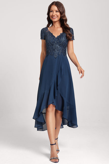 Robe Asymétrique Fluide Dentelle - gallery 5