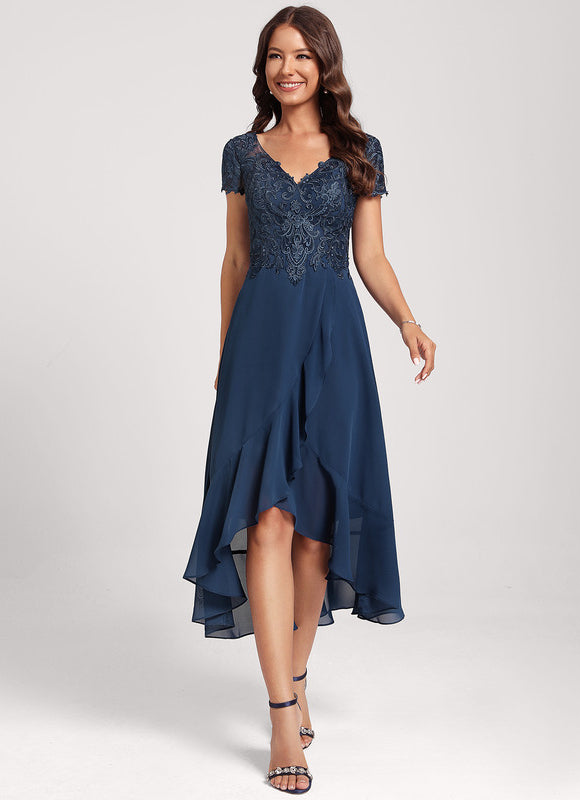 Robe Asymétrique Fluide Dentelle - gallery 5