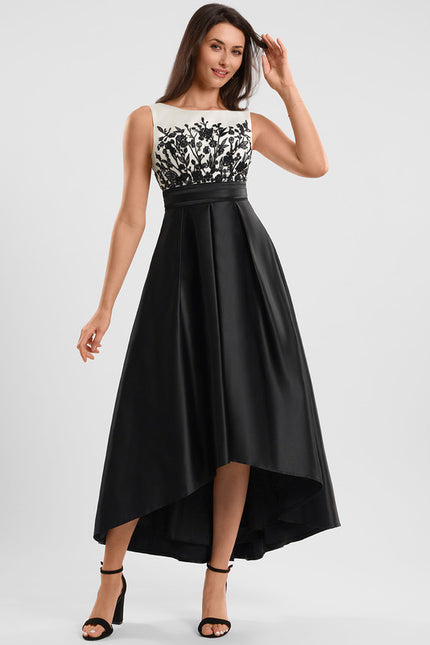 Robe Asymétrique Élégante Noire - gallery 3