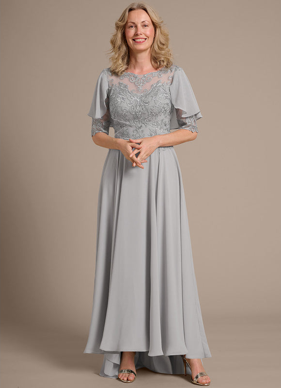 Robe Asymétrique Grise Élégante - gallery 2