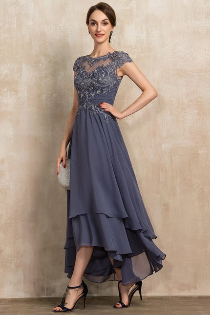 Robe Asymétrique Grise Élégante - gallery 2