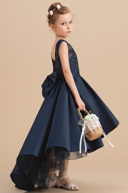 Robe Asymétrique Satin Fleurie - gallery 1
