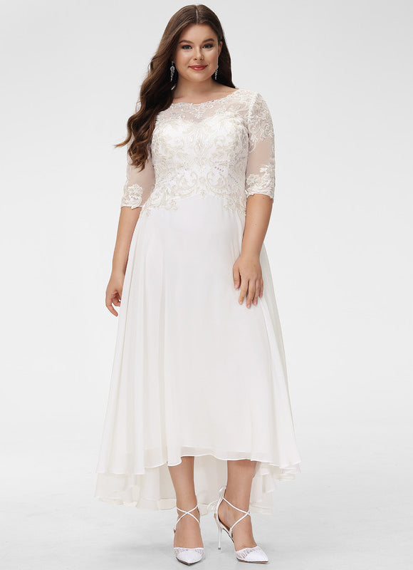 Robe Asymétrique Nuptiale Scintillante - gallery 8