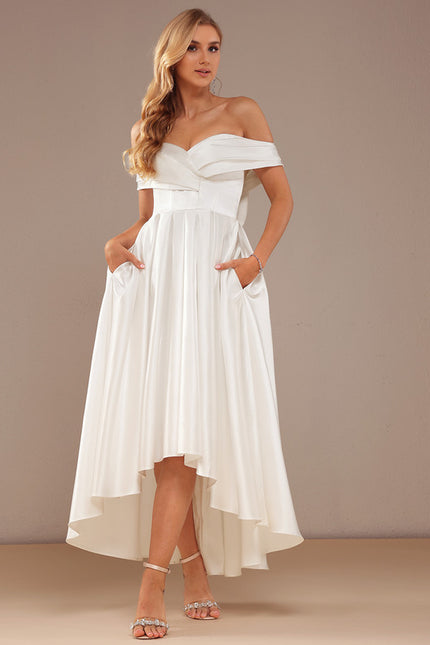 Robe Asymétrique Satinée Moderne - gallery 2
