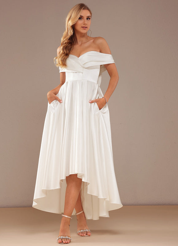 Robe Asymétrique Satinée Moderne - gallery 2