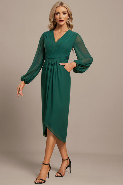 Robe Asymétrique Vert Émeraude Élégante