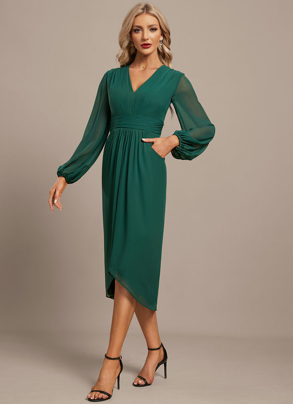 Robe Asymétrique Vert Émeraude Élégante