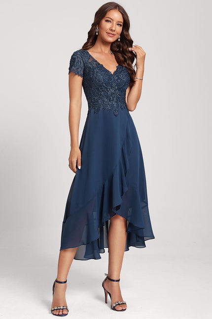 Robe Asymétrique Fluide Dentelle - gallery 2