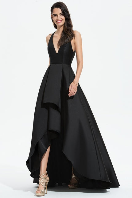 Robe Asymétrique Noir Élégant - gallery 4