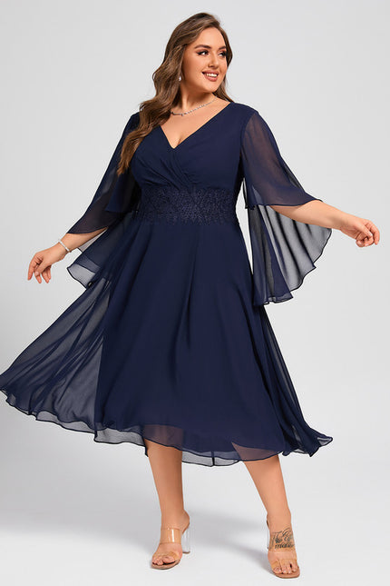 Robe Asymétrique Fluide Marine Élégante - gallery 7