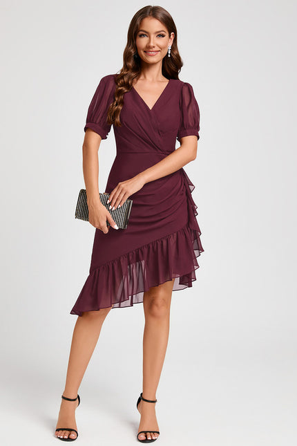 Robe Asymétrique Fluide Grisâtre - gallery 1