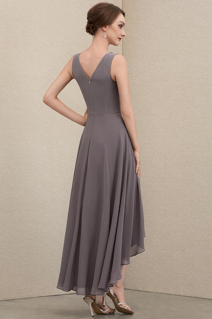 Robe Asymétrique Fluide Argentée - gallery 6