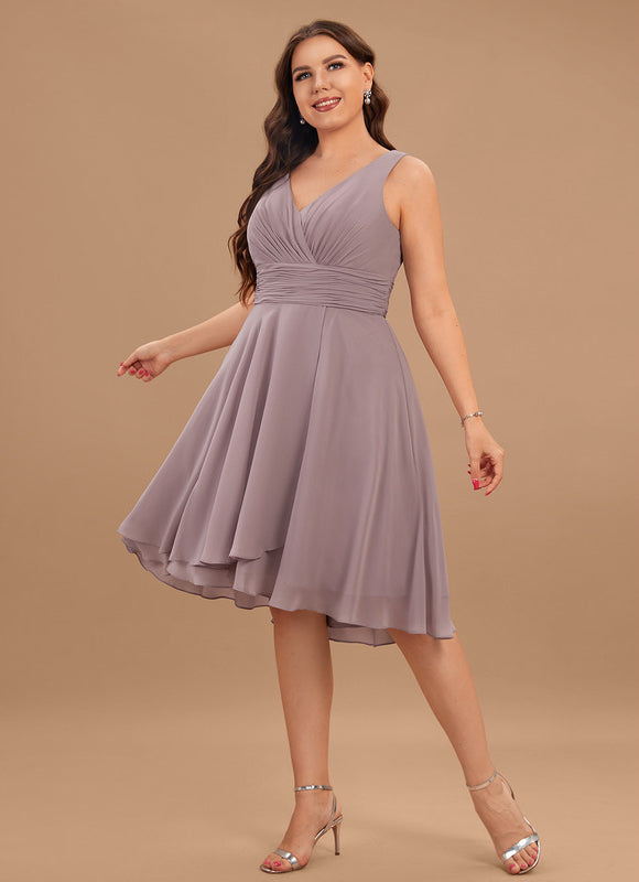 Robe Asymétrique Fluide Vert Pâle - gallery 8