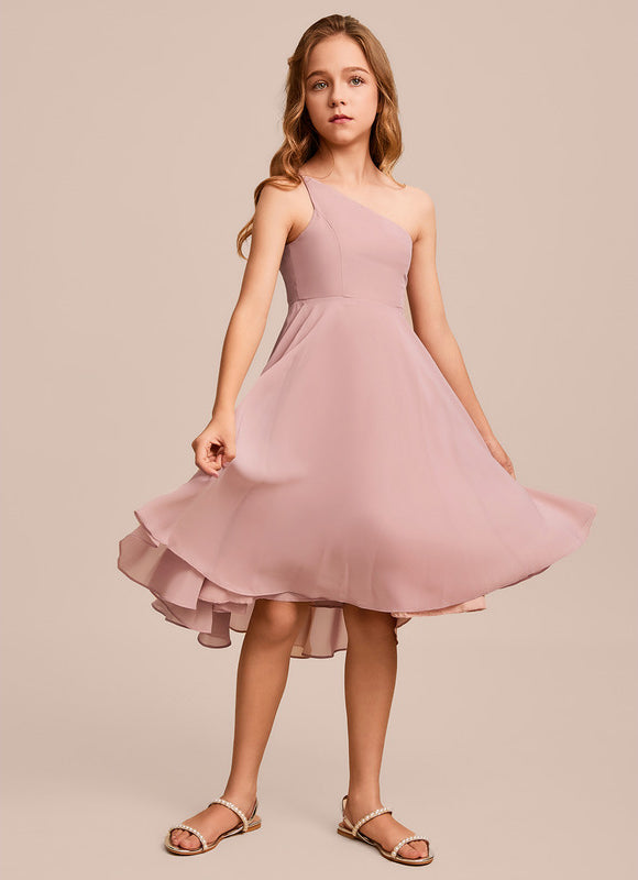 Robe Asymétrique En Mousseline Légère - gallery 3