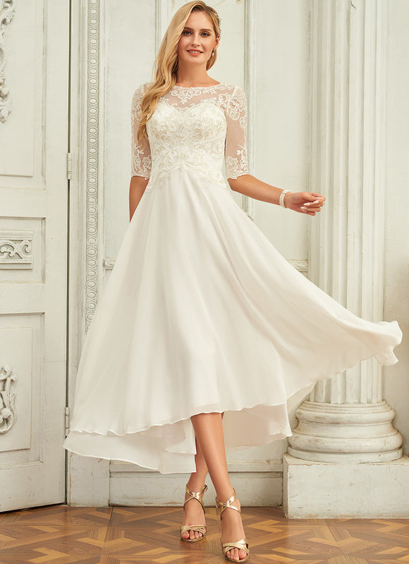 Robe Asymétrique Nuptiale Scintillante