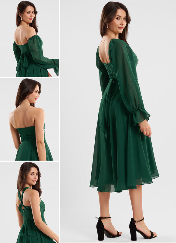 Robe Asymétrique Fluide Vert Pâle - gallery 1
