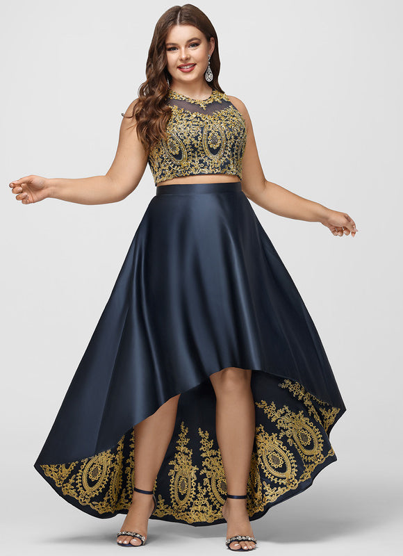 Robe Asymétrique Satinée Éclatante - gallery 5