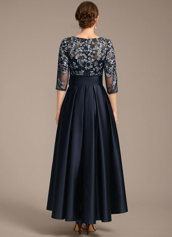 Robe Asymétrique Satinée Florale - gallery 6