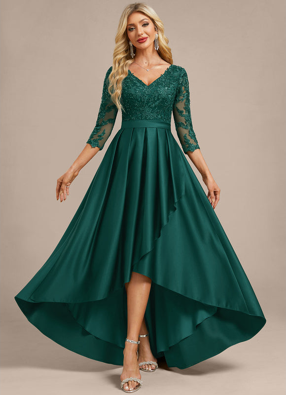 Robe Longue Asymétrique Verte