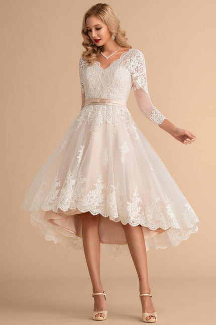 Robe Asymétrique Dentelle Champêtre - gallery 3